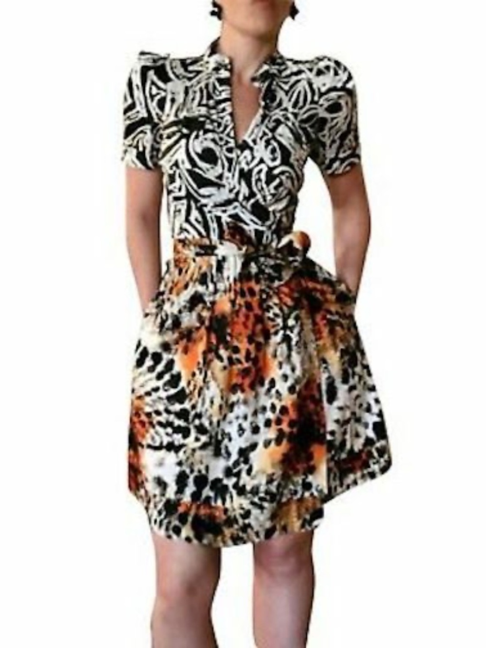 EUC DIANE VON FURSTENBERG Steele Wrap Dress Tribal